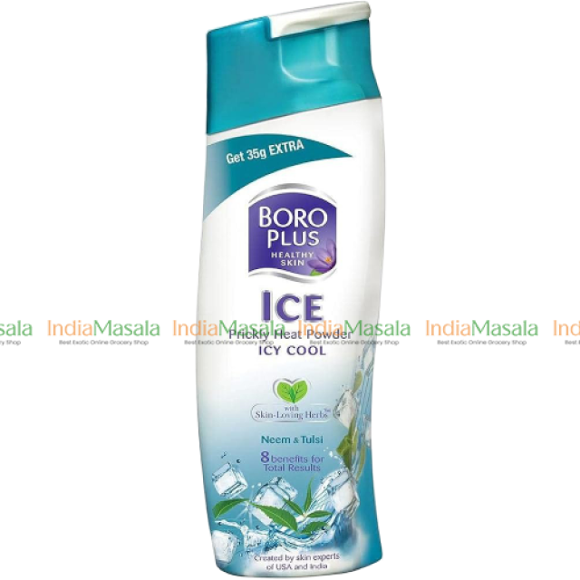 BORO PLUS ICE PRICKLY HEAT POWDER ICY COOL WITH SKIN LOVING HERBS -200g