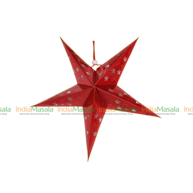 CHRISTMAS HANGING PAPER LANTERN RED COLOUR STAR  SIZE  30 inch