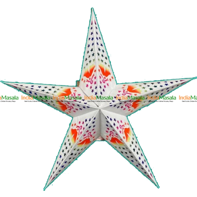 CHRISTMAS HANGING PAPER LANTERN WHITE COLOUR STAR – SIZE  30 inch