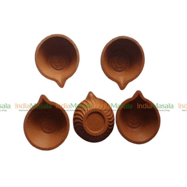 CLAY DIYA LAMP WITH FIVE FACE - 5Pcs