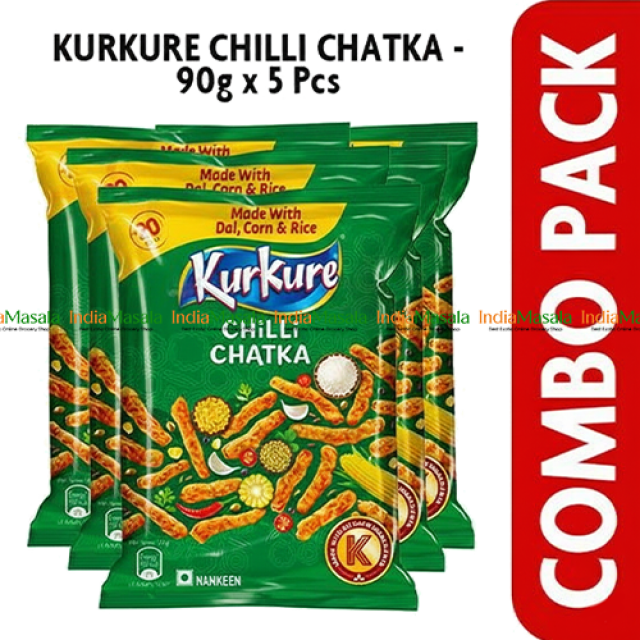 COMBO PACK  KURKURE CHILLI CHATKA - 70g x 5 Pcs