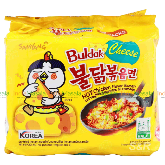 COMBO PACK  SAMYANG BULDAK CHEESE HOT CHICKEN FLAVOUR RAMEN NOODLES - 140g x 3 Pcs