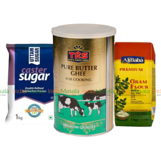 COMBO PACK  TRS PURE BUTTER GHEE - 500g + ALI BABA GRAM FLOUR -1Kg + WHITE CASTER SUGAR - 1Kg