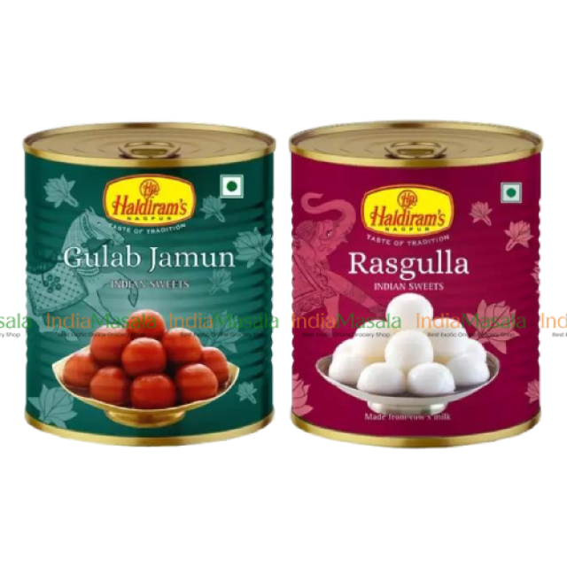 COMBO PACK  HALDIRAM GULAB JAMUN - 1Kg + HALDIRAM RASAGULLA - 1Kg