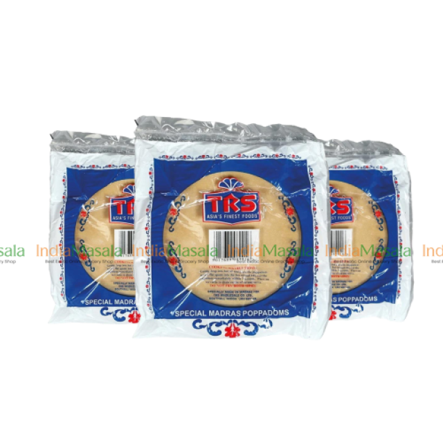 COMBO PACK  TRS MADRAS PLAIN PAPAD (APPALAM)  200g x 3 Pcs