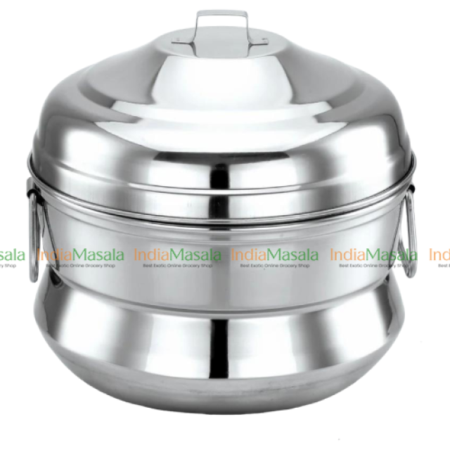 STAINLESS STEEL IDLY POT 2PLATES - 12 IDLIS -1Pc