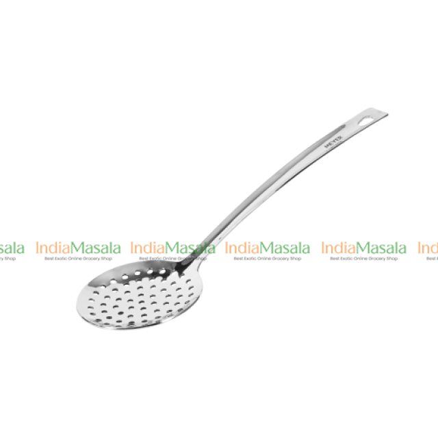 STAINLESS STEEL PERFORATED SKIMMER JALLI KARANDI 34cm- 1Pcs
