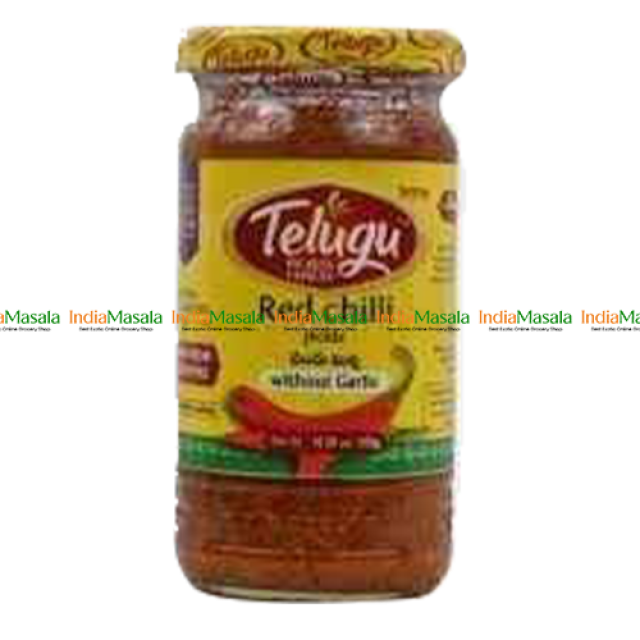 TELUGU RED CHILI PICKLE WITHOUT GARLIC -300g