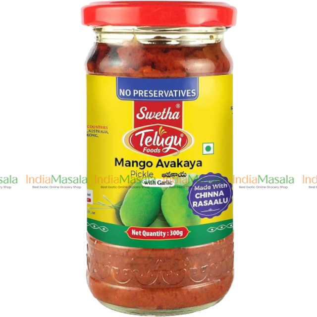 TELUGU MANGO AVAKAYA PICKLE WITH GARLIC- 300g