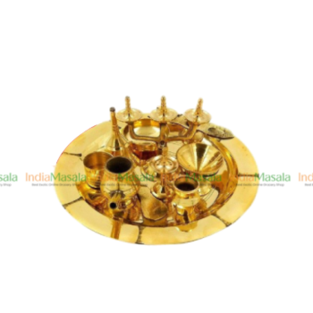 BRASS POOJA SETKERALA ASTAMANGALYA SET-1Pc