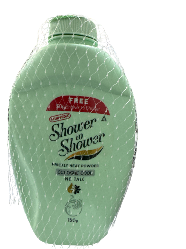 SHOWER TO SHOWER PRICKLY HEAT POWDER COLOGNE COOL NO TALC  150G+50G FREE